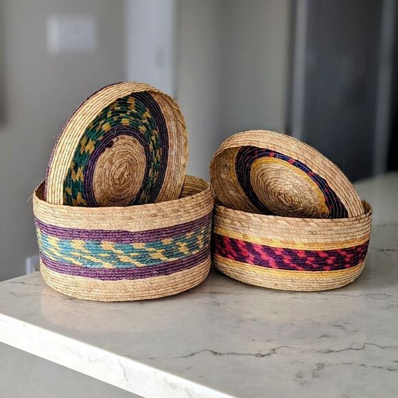 Set of Nesting Baskets with Lids - Picture 1 of 3